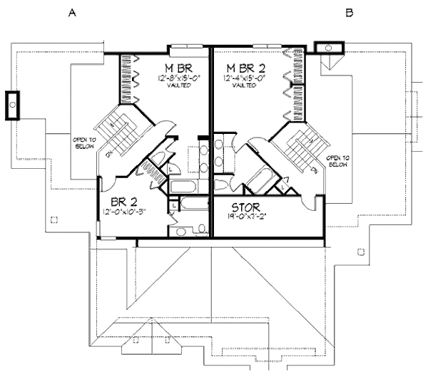 House Design - Traditional Floor Plan - Upper Floor Plan #320-443