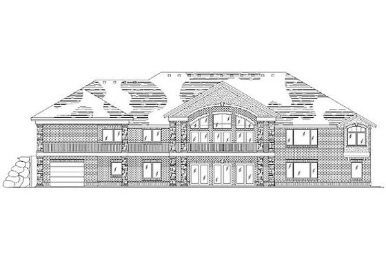 Exterior - Rear Elevation for Traditional House Plan #5-309 - 6 bed, 4.5 bath