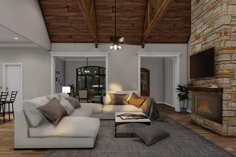 Architectural House Design - Interior - Family Room 1 for European House Plan #923-12 - 4 bed, 2.5 bath