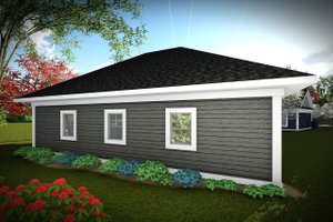 Exterior - Rear Elevation for Traditional House Plan #70-1450, 0 bath