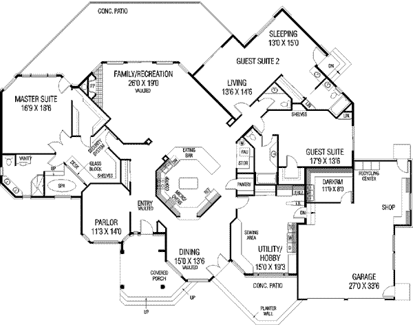 Traditional Floor Plan - Main Floor Plan #60-382