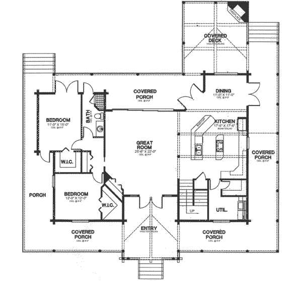 Log Floor Plan - Main Floor Plan #115-157