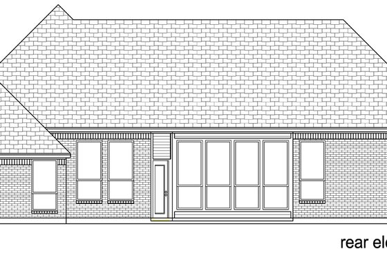 Exterior - Rear Elevation for European House Plan #84-606 - 3 bed, 3 bath