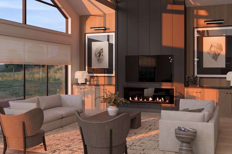 House Design - Interior - Family Room for Barndominium House Plan #455-324 - 3 bed, 3.5 bath