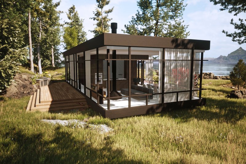 House Plan Design - Exterior - Other Elevation 10 for Modern House Plan #80-225 - 1 bed, 1.5 bath