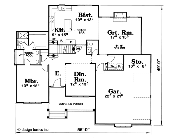 Dream House Plan - Traditional Floor Plan - Main Floor Plan #20-263