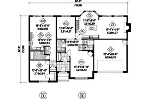 Floor Plan - Main Floor for Traditional House Plan #25-4610 - 4 bed, 3 bath