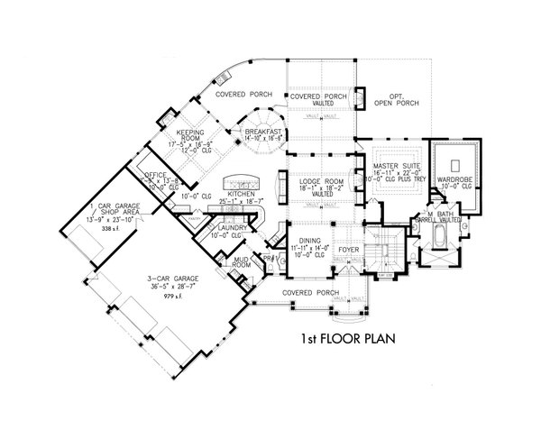 Traditional Floor Plan - Main Floor Plan #54-462