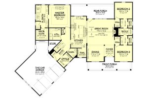 Floor Plan - Main Floor for Farmhouse House Plan #430-231 - 3 bed, 2.5 bath