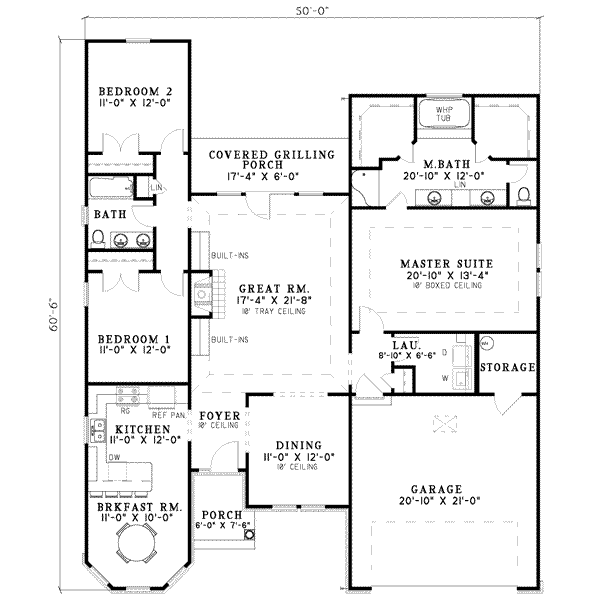 Architectural House Design - Traditional Floor Plan - Main Floor Plan #17-449