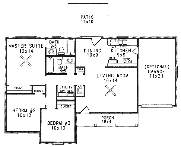 Traditional Floor Plan - Main Floor Plan #14-152