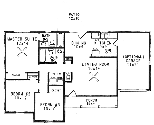 House Design - Traditional Floor Plan - Main Floor Plan #14-152