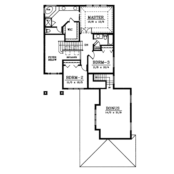 Architectural House Design - Prairie Floor Plan - Upper Floor Plan #94-205