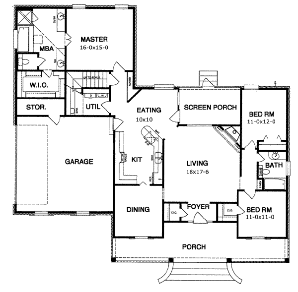 Ranch Floor Plan - Main Floor Plan #15-141