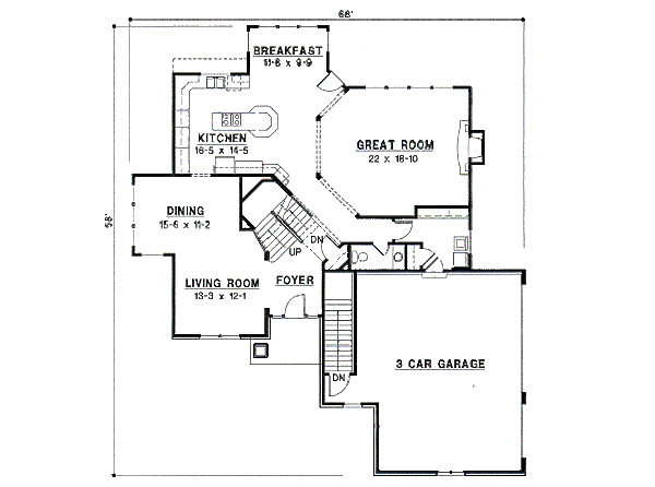 Traditional Floor Plan - Main Floor Plan #67-586