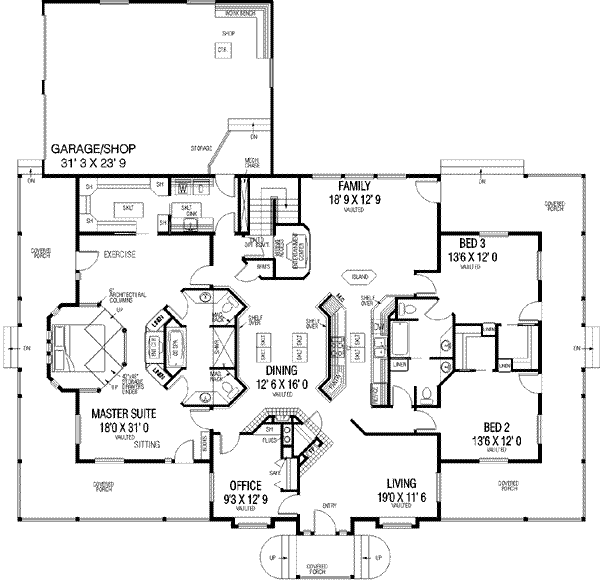 Architectural House Design - Traditional Floor Plan - Main Floor Plan #60-299
