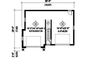 Floor Plan - Main Floor for Traditional House Plan #25-4622 - 1 bed, 1 bath