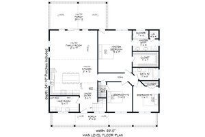 Floor Plan - Main Floor for Country House Plan #932-87 - 3 bed, 3 bath