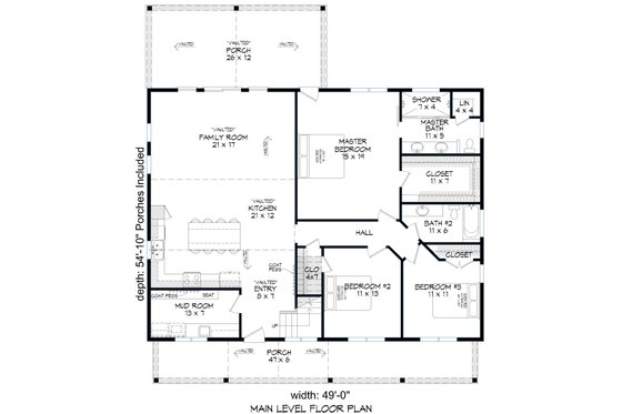 Floor Plan - Main Floor for Country House Plan #932-87 - 3 bed, 3 bath