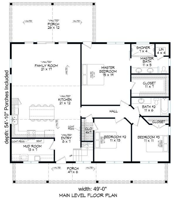 Dream House Plan - Country Floor Plan - Main Floor Plan #932-87
