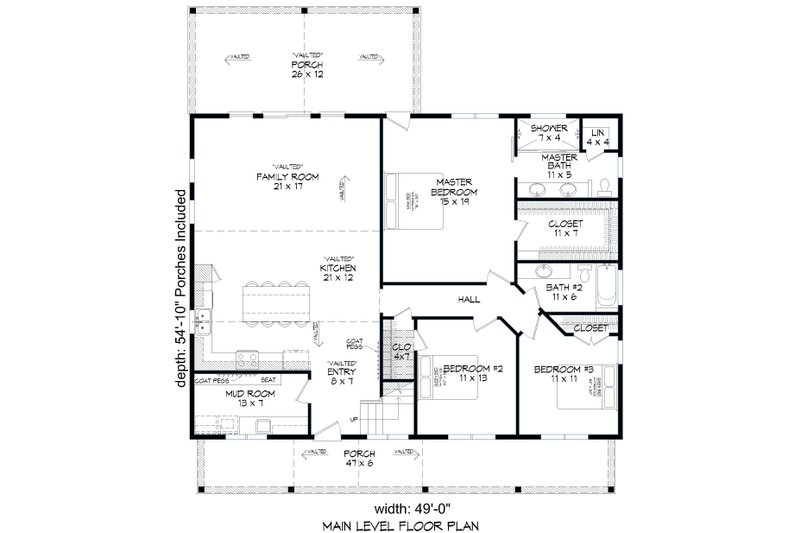 Architectural House Design - Floor Plan - Main Floor for Country House Plan #932-87 - 3 bed, 3 bath