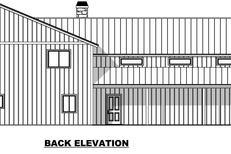 Architectural House Design - Exterior - Rear Elevation 2 for Barndominium House Plan #1084-11 - 3 bed, 2.5 bath