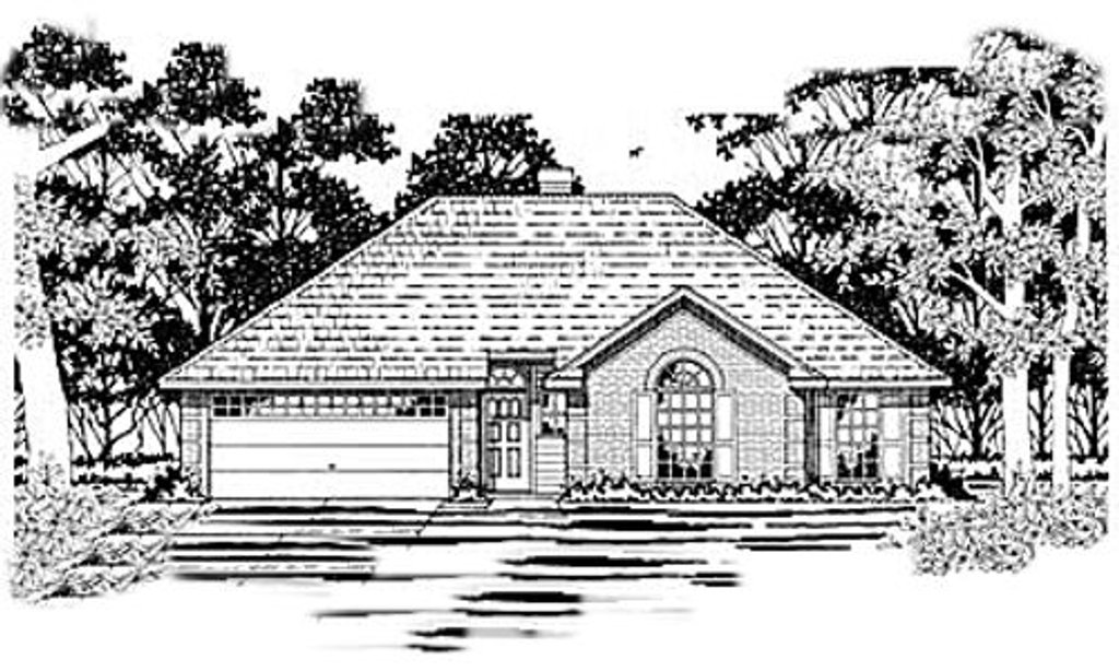 Exterior - Front Elevation 2 for Traditional House Plan #42-187 - 3 bed, 2 bath