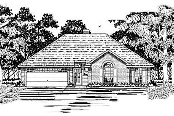 Exterior - Front Elevation for Traditional House Plan #42-187 - 3 bed, 2 bath