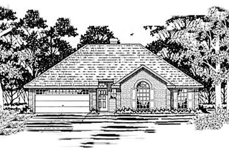 Exterior - Front Elevation 2 for Traditional House Plan #42-187 - 3 bed, 2 bath