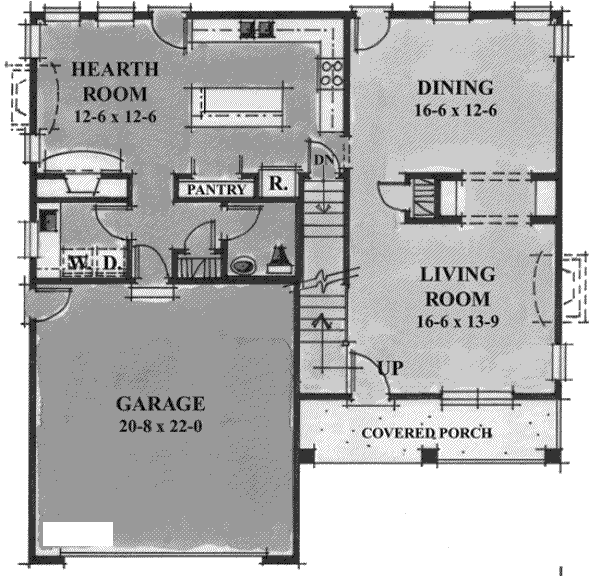Architectural House Design - Traditional Floor Plan - Main Floor Plan #20-1847
