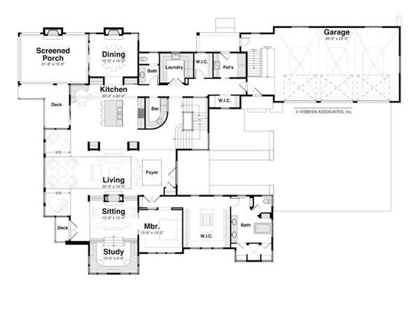 Dream House Plan - Floor Plan - Main Floor for Farmhouse House Plan #928-454 - 4 bed, 4.5 bath