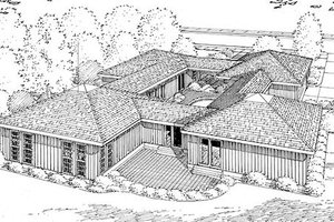 Exterior - Rear Elevation for Ranch House Plan #312-505 - 3 bed, 2 bath