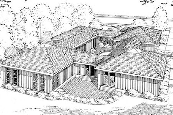 Exterior - Rear Elevation for Ranch House Plan #312-505 - 3 bed, 2 bath