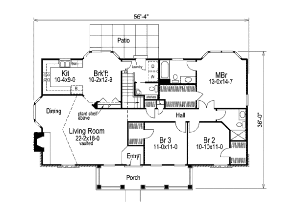 Country Floor Plan - Main Floor Plan #57-326