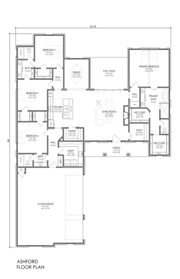 Farmhouse Floor Plan - Main Floor Plan #1119-1