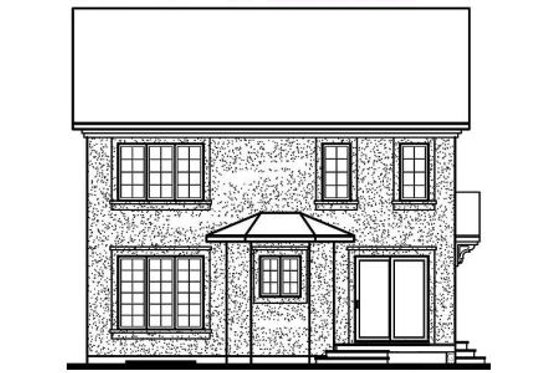 Exterior - Rear Elevation for European House Plan #23-600 - 4 bed, 2.5 bath