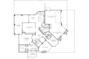 Floor Plan - Main Floor for Adobe / Southwestern House Plan #24-268 - 5 bed, 4 bath