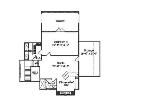 Floor Plan - Upper Floor for European House Plan #135-157 - 4 bed, 4 bath