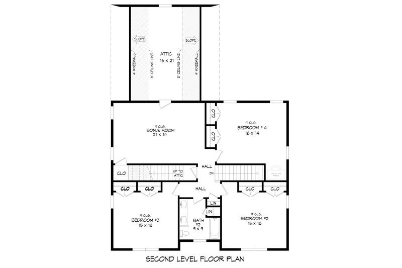 Home Plan - Floor Plan - Upper Floor for Farmhouse House Plan #932-1253 - 4 bed, 2.5 bath