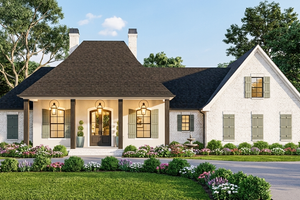 House Design - Exterior - Front Elevation for Traditional House Plan #406-9664 - 4 bed, 3 bath