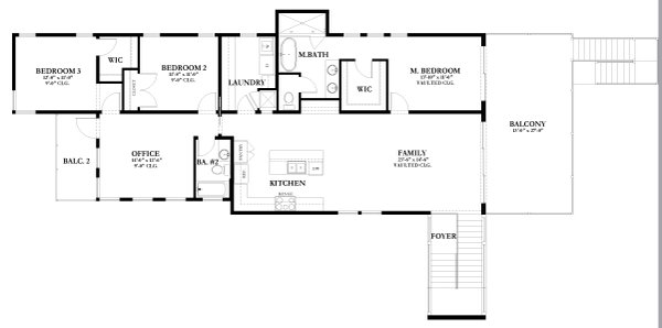 Contemporary Floor Plan - Upper Floor Plan #1058-214