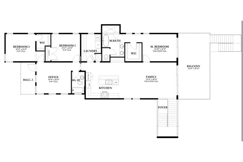 Home Plan - Floor Plan - Upper Floor for Contemporary House Plan #1058-214 - 3 bed, 2.5 bath