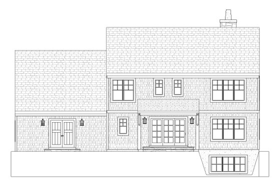 Exterior - Rear Elevation for Traditional House Plan #901-18 - 3 bed, 2.5 bath