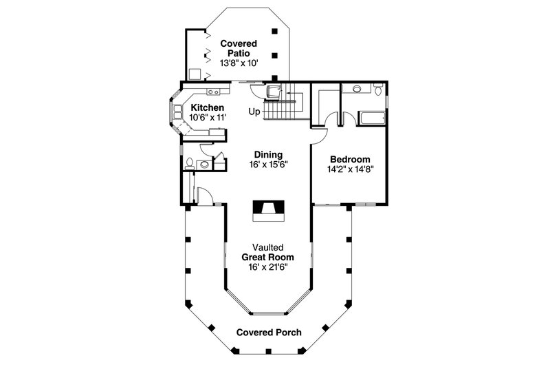 Dream House Plan - Floor Plan - Main Floor for Mediterranean House Plan #124-1074 - 2 bed, 2.5 bath