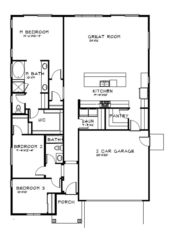 Country Floor Plan - Main Floor Plan #515-42