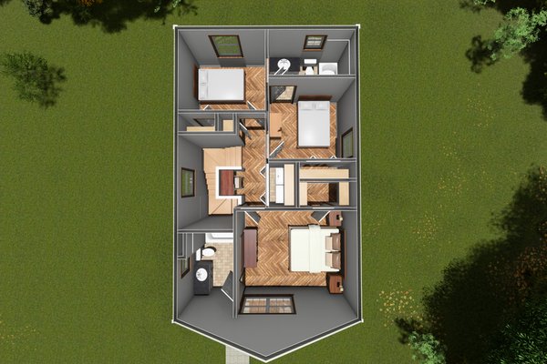 House Blueprint - Cottage Floor Plan - Upper Floor Plan #513-2222