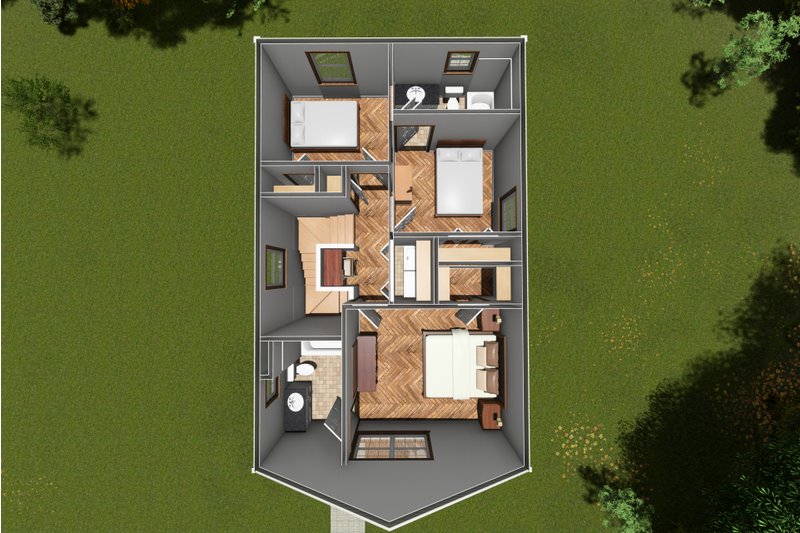 Architectural House Design - Floor Plan - Upper Floor 1 for Cottage House Plan #513-2222 - 3 bed, 2.5 bath