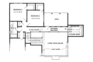 Floor Plan - Upper Floor for European House Plan #410-273 - 3 bed, 2.5 bath