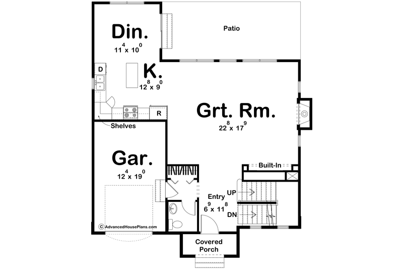 Architectural House Design - Floor Plan - Main Floor for European House Plan #455-177 - 3 bed, 2.5 bath