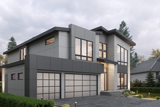 Exterior - Front Elevation 4 for Contemporary House Plan #1066-281 - 5 bed, 3 bath